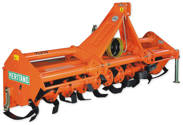 
           Outils agricoles Meritano/Fraiseuses fixes; modèle TL : La fraiseuse fixe avec attelage trois points pour des tracteurs de 35 à 75 CV - de 26 à 56 KW