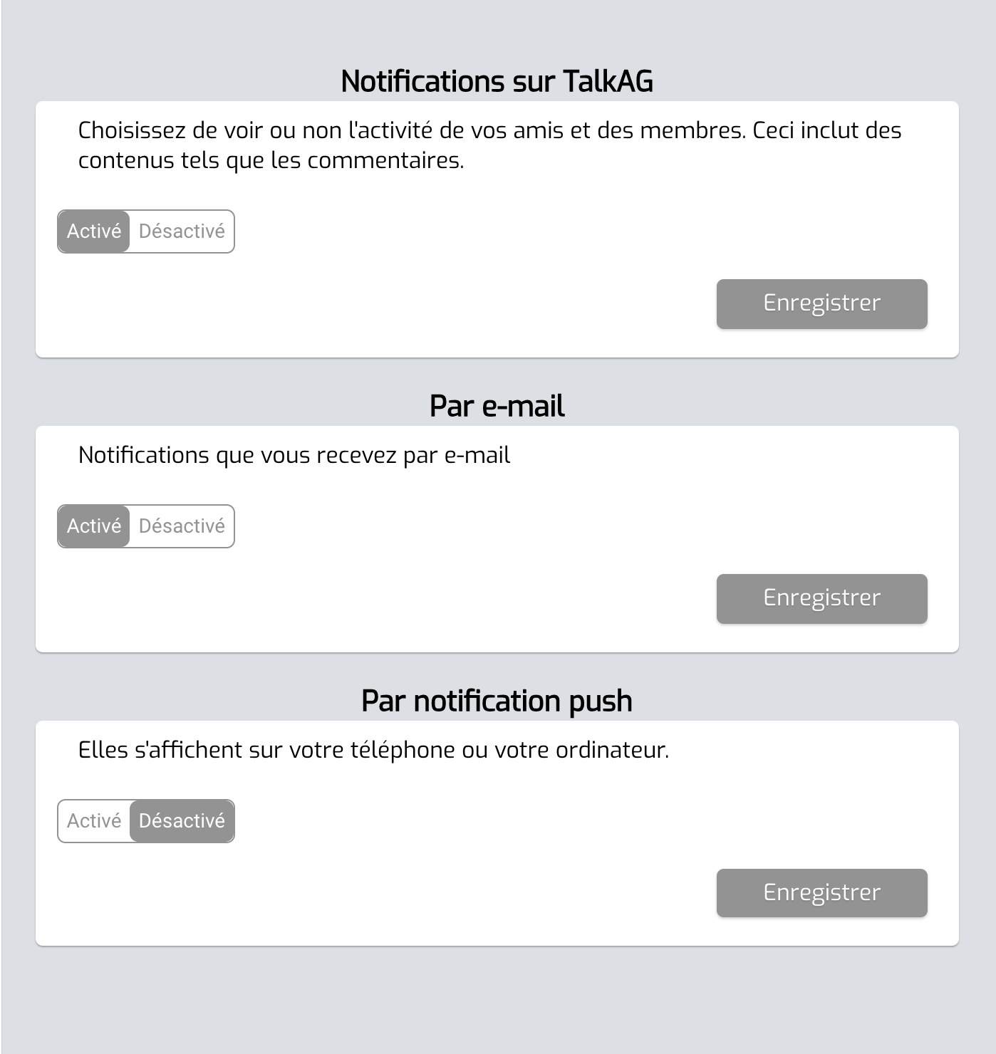 
          Gérer ses notifications TalkAG